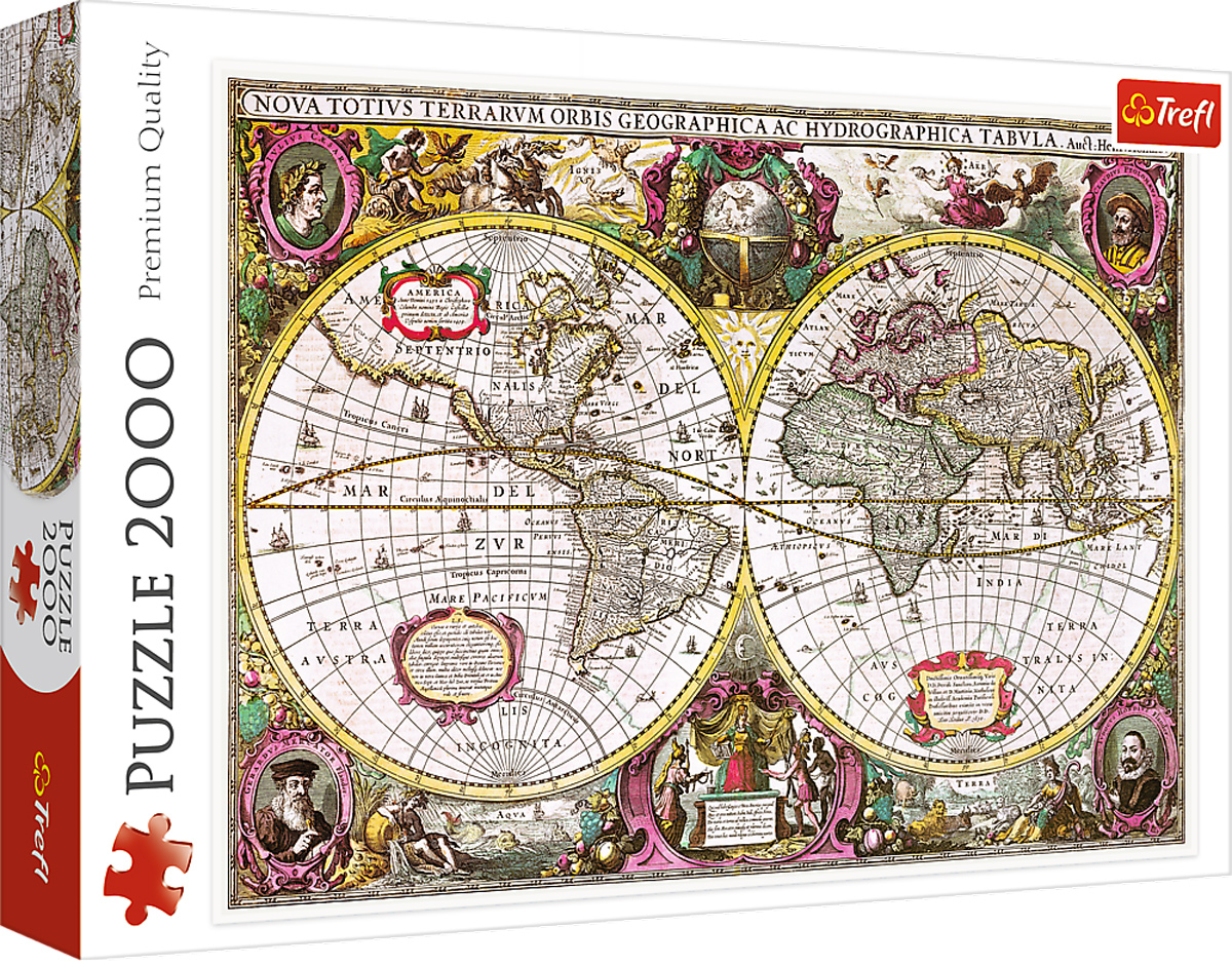 Puzzle 2000 piese - Harta Noua a Mapamondului | Trefl