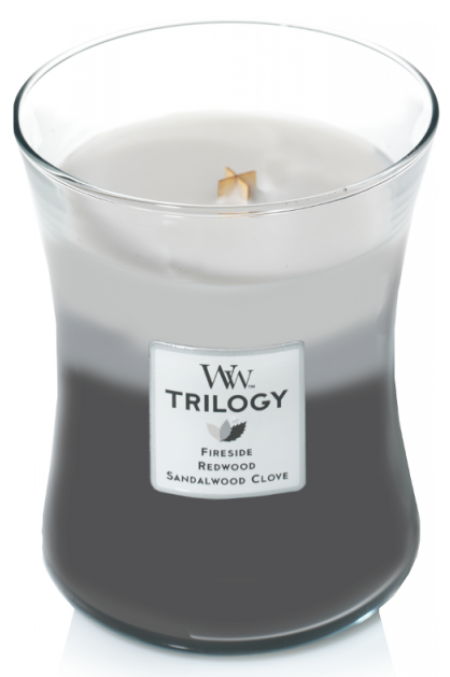 Lumanare parfumata - Trilogy Medium Jar - Warm Woods | WoodWick - 1 | YEO