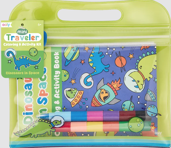 Mini traveler coloring and activity kit - Dinosaurs in space |