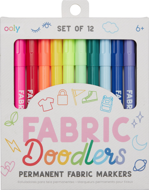 Set 12 Carioci Permanente Pentru Textile - Fabric Doodlers | Ooly