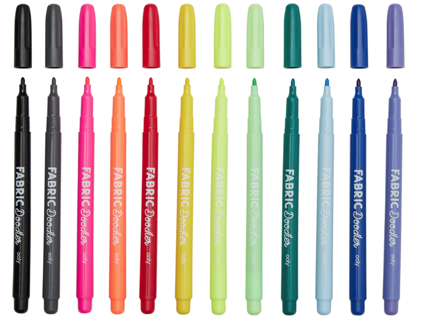 Set 12 carioci permanente pentru textile - Fabric Doodlers | Ooly