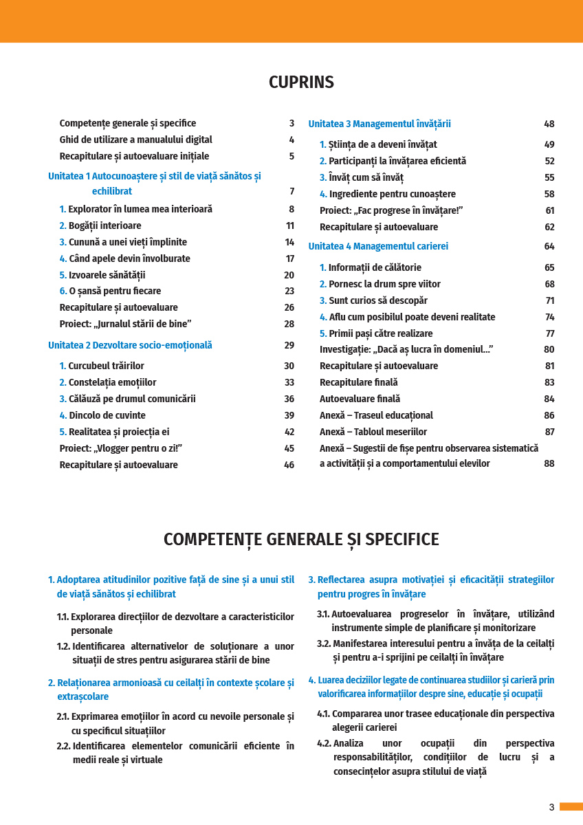 Consiliere si dezvoltare personala. Manual clasa a VI-a | Oana Popescu-Argetoia