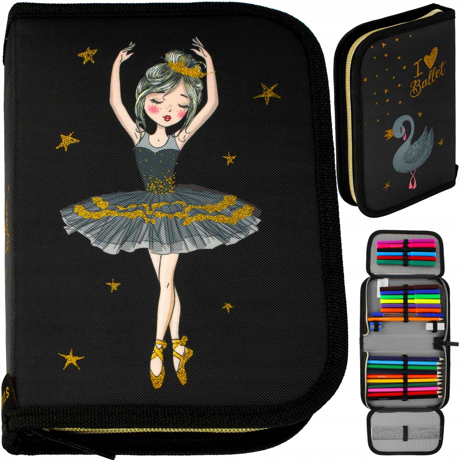 Penar echipat - Ballerina - Negru cu auriu | Starpack