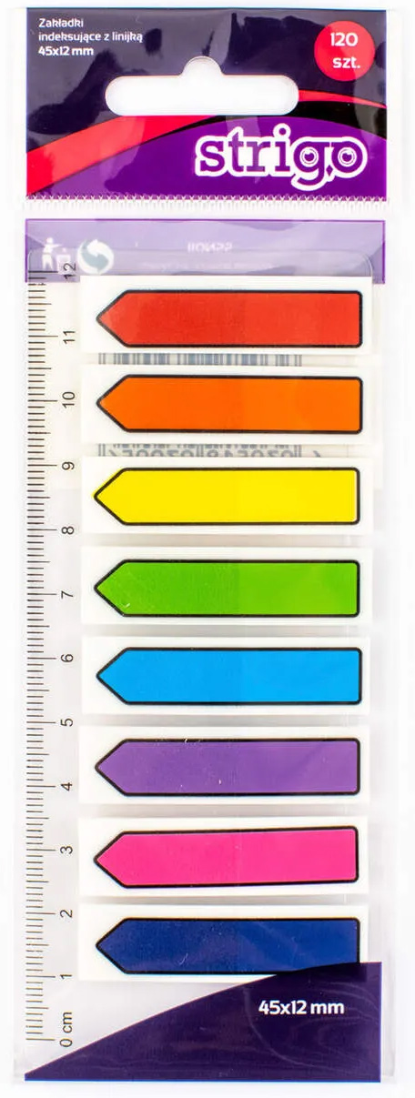 Etichete indexare - 8 culori neon, 45x12mm, 120 file | Strigo - 2 | YEO