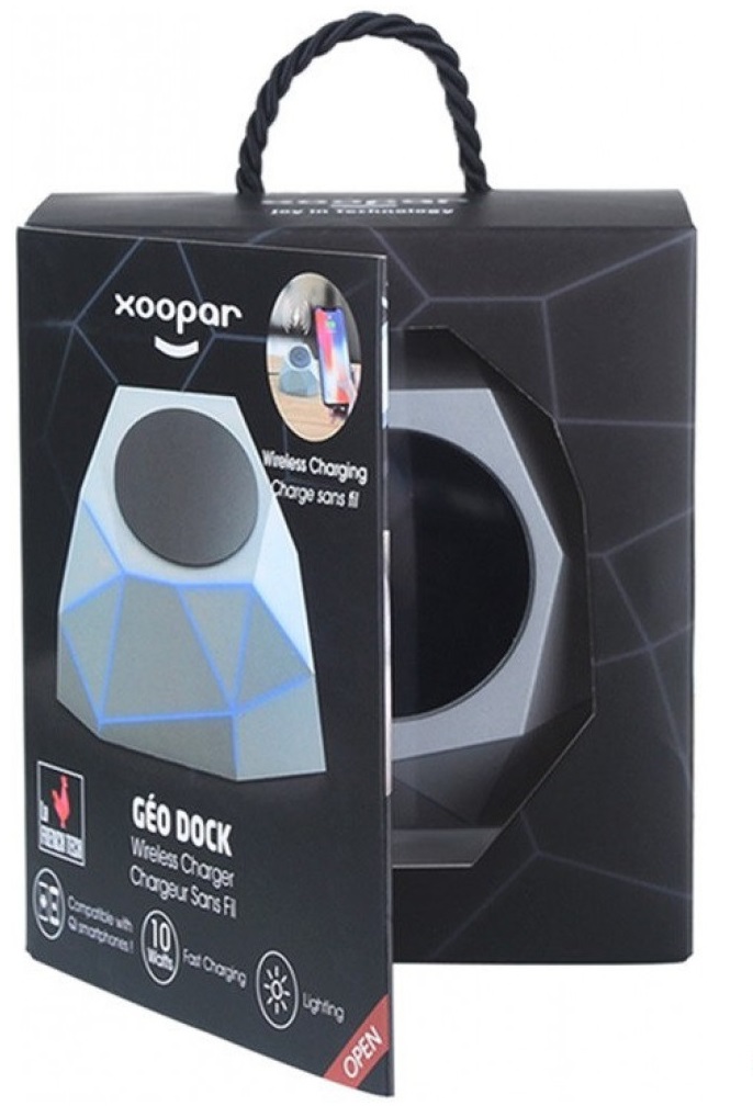  Incarcator wireless - Geo Dock (Argintiu-Albastru) | Xoopar 