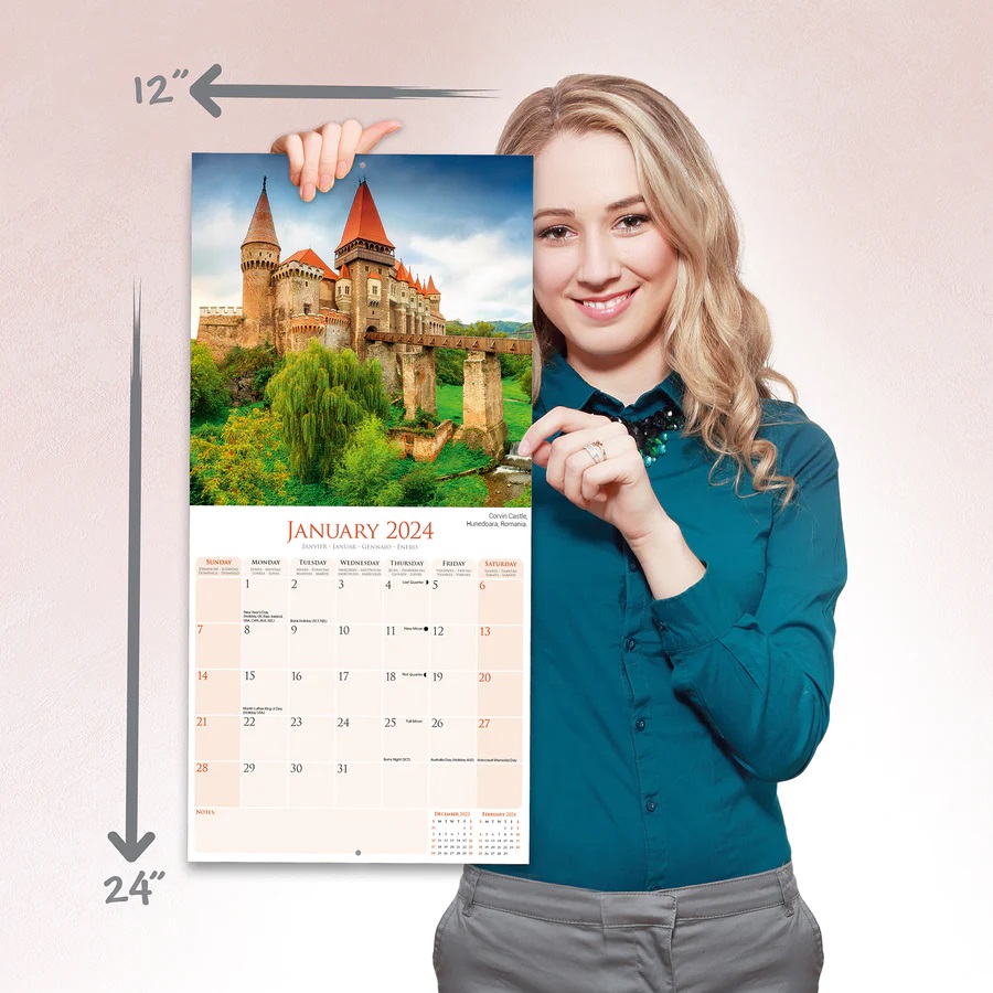 Calendar 2024 - Castles | Avonside Publishing Ltd - 4 | YEO