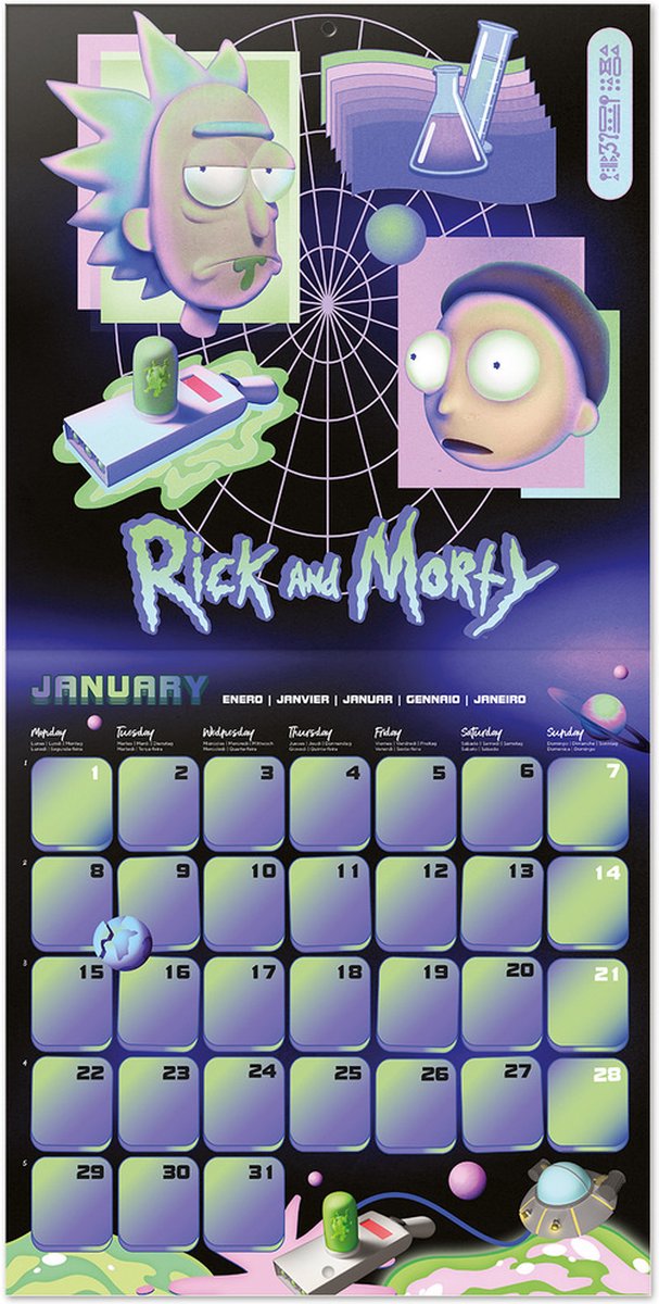 Calendar de perete 2024 - Rick & Morty | Grupo Erik - 1 | YEO