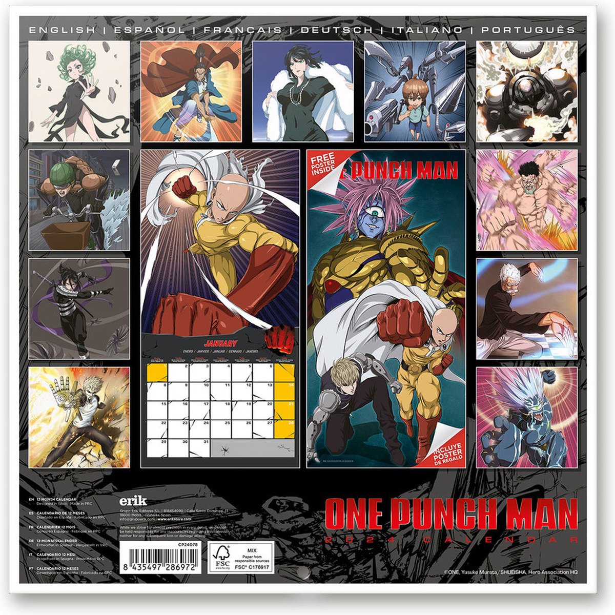 Calendar 2024 - One Punch Man | Grupo Erik