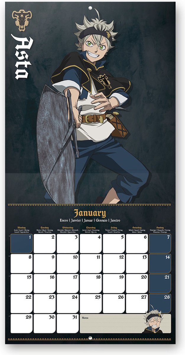 Calendar 2024 - Black Clover | Grupo Erik - 2 | YEO