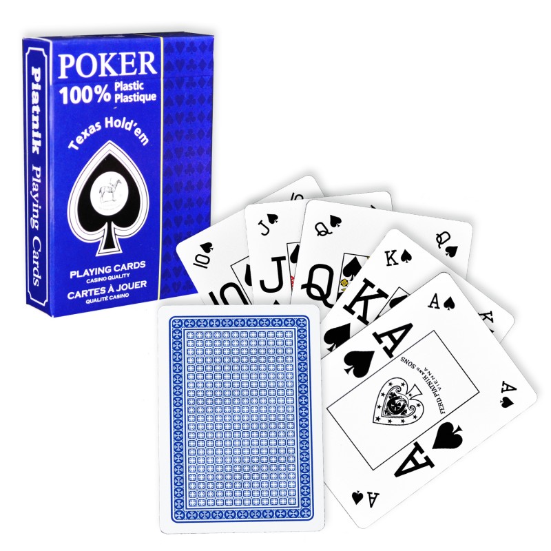 Carti de joc - Poker Texas Hold\'em 100% plastic (Albastru/Rosu) | Piatnik