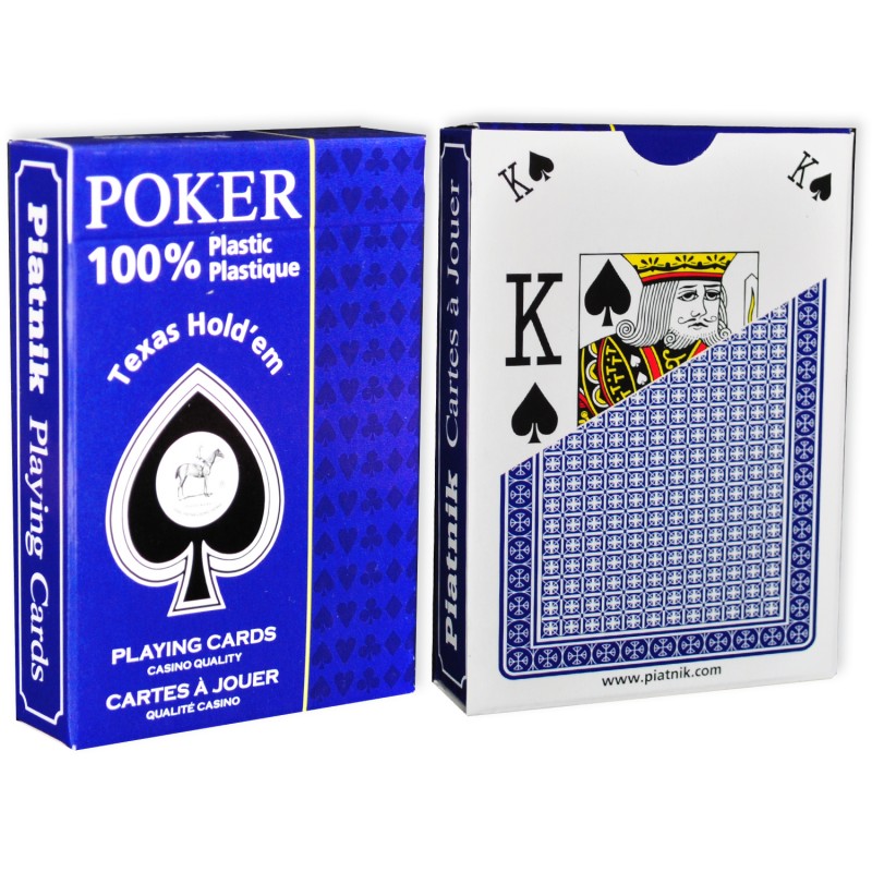 Carti de joc - Poker Texas Hold\'em 100% plastic (Albastru/Rosu) | Piatnik - 3 | YEO