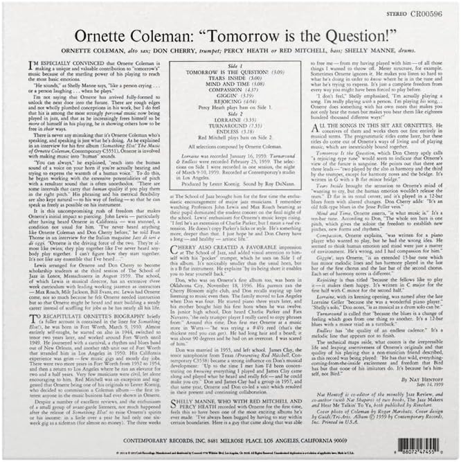 Tomorrow Is The Question! - Vinyl | Ornette Coleman - 1 | YEO