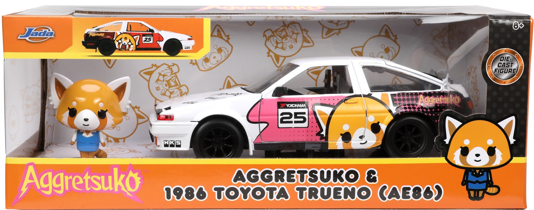 Masina metalica si figurina - Toyota Tureno 1986 si Aggretsuko | Jada Toys