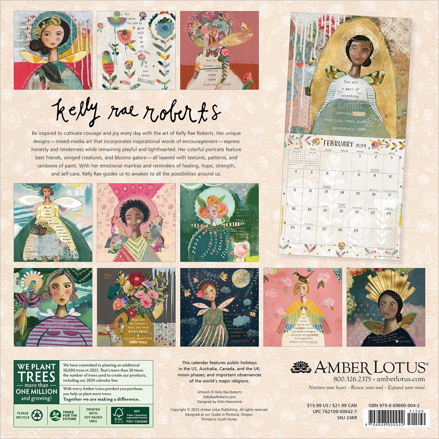 Kelly Rae Roberts 2024 Wall Calendar | Amber Lotus Publishing