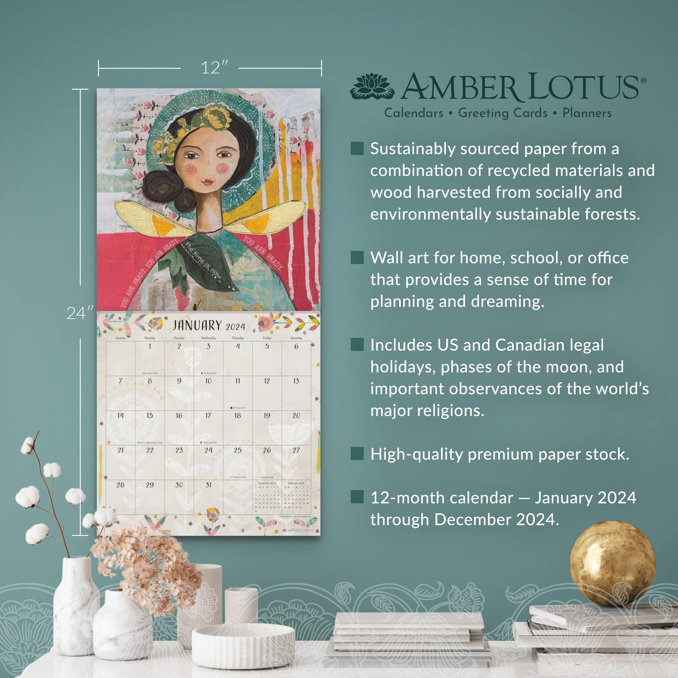 Kelly Rae Roberts 2024 Wall Calendar | Amber Lotus Publishing - 3 | YEO