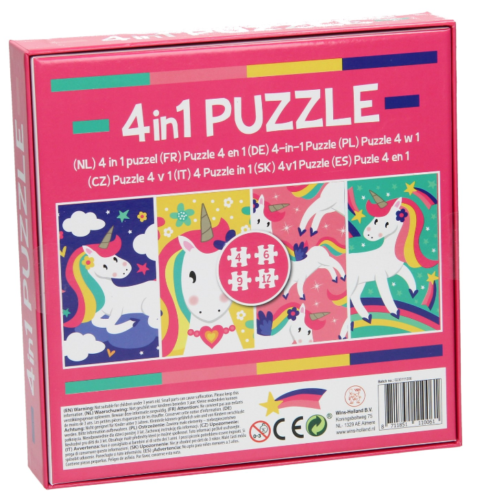Puzzle 4 in 1 - Unicorn | Wins Holland - 1