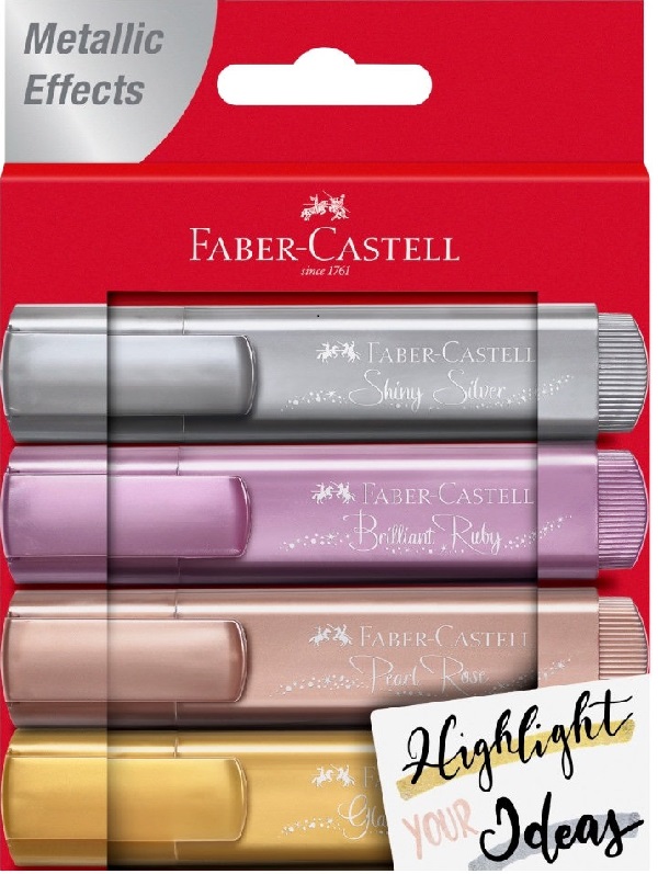 Set 4 evidentiatoare - Metallic Effects | Faber-Castell - 1 | YEO