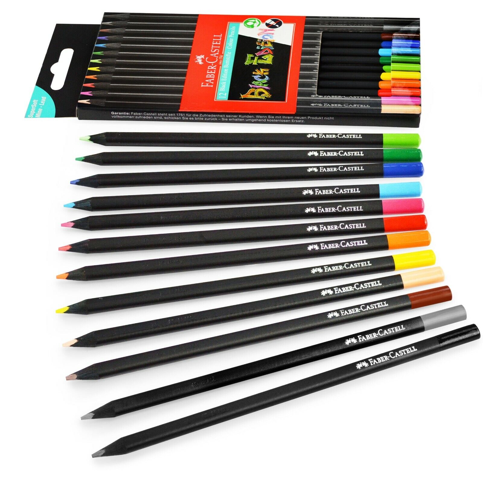 Set 12 creioane colorate - Black Edition | Faber-Castell - 1 | YEO