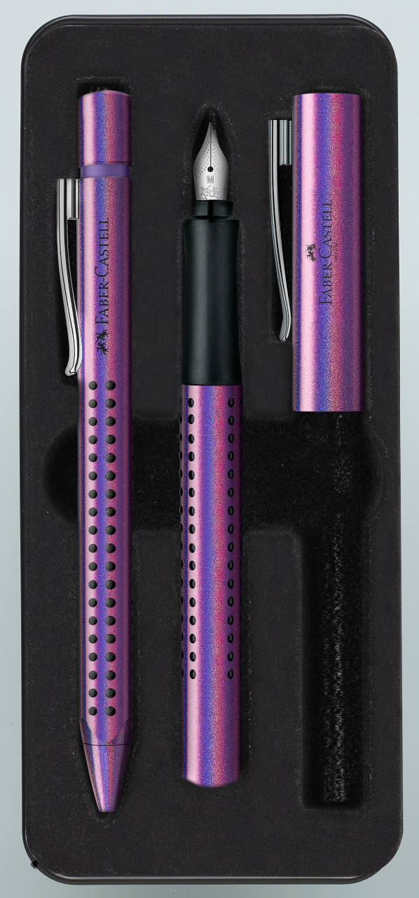 Set cadou - Stilou + pix - Grip Glam - Violet | Faber-Castell