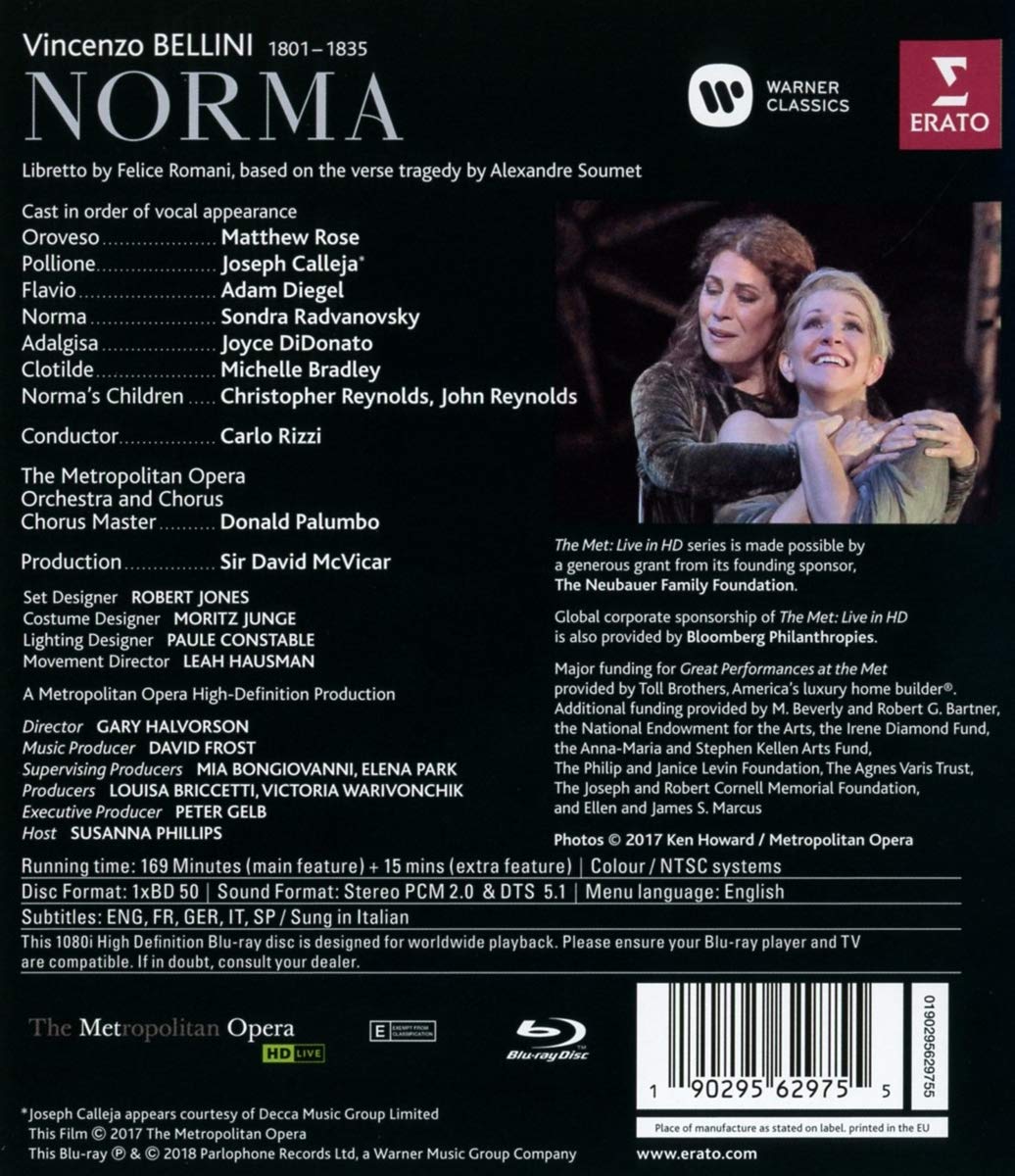 Bellini: Norma (Blu-Ray Disc) | Vincenzo Bellini - 1 | YEO