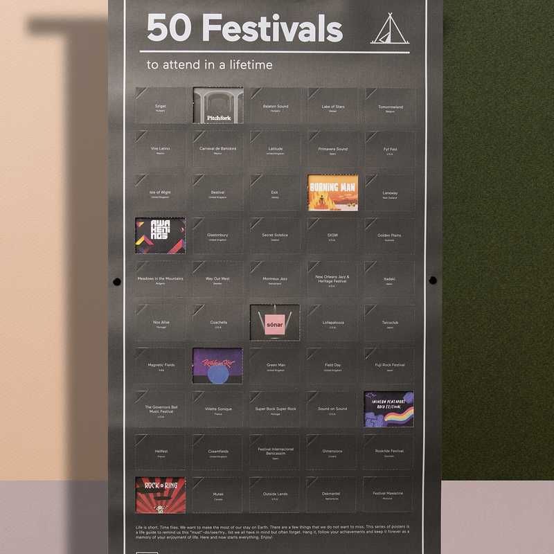 Poster interactiv - 50 Festivals to attend in a lifetime | Doiy - 2 | YEO