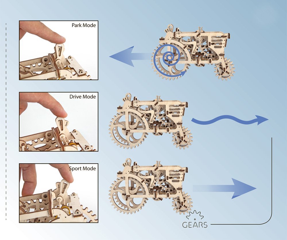 Puzzle 3D - Tractor Mechanical | Ugears - 2