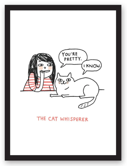 Poster A3 - Riso Print - Cat Whisperer | Ohh Deer