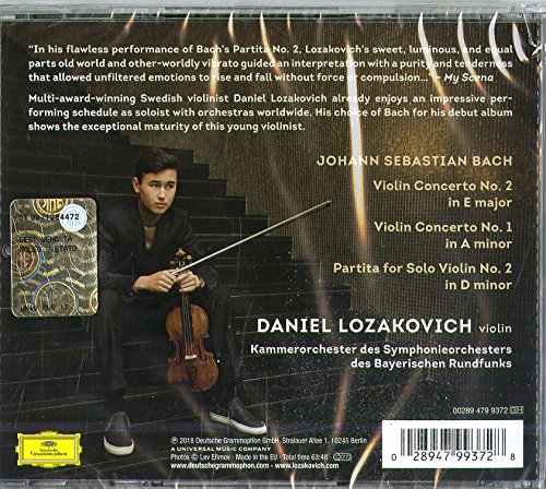 J.S. Bach: Violin Concertos Nos. 1 & 2; Partita No. 2 | Daniel Lozakovich, Kammerorchester des Symphonieorchesters des Bayerischen Rundfunks , Radoslaw Szulc, Olga Watts