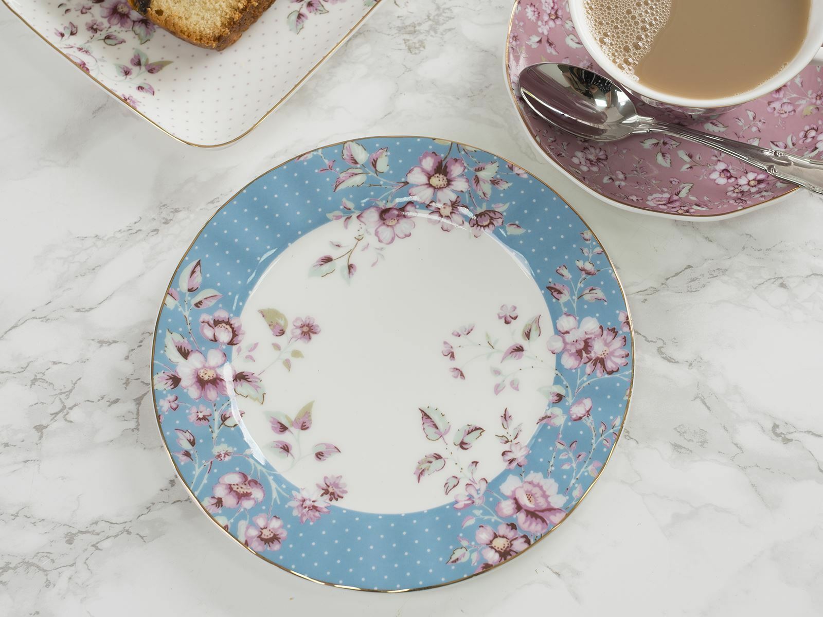 Farfurie - Katie Alice Ditsy Floral Teal Side Plate | Creative Tops - 1 | YEO