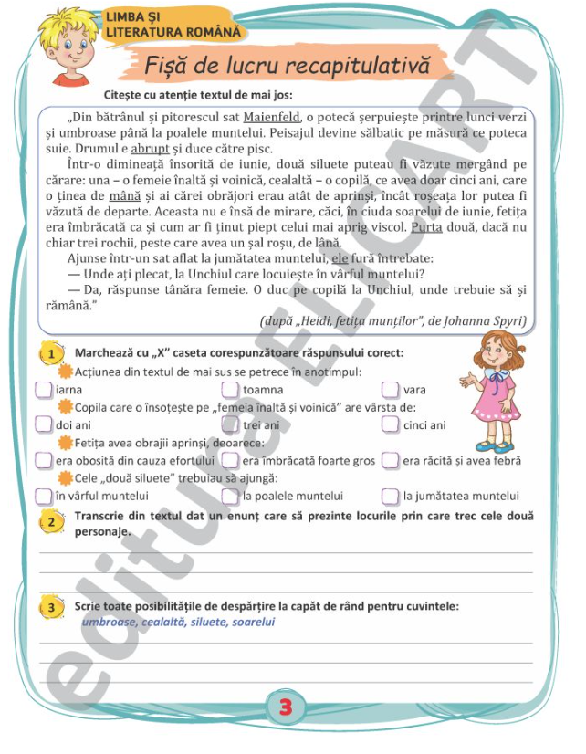 Evaluari initiale - Clasa a IV-a - Limba si literatura romana. Matematica |