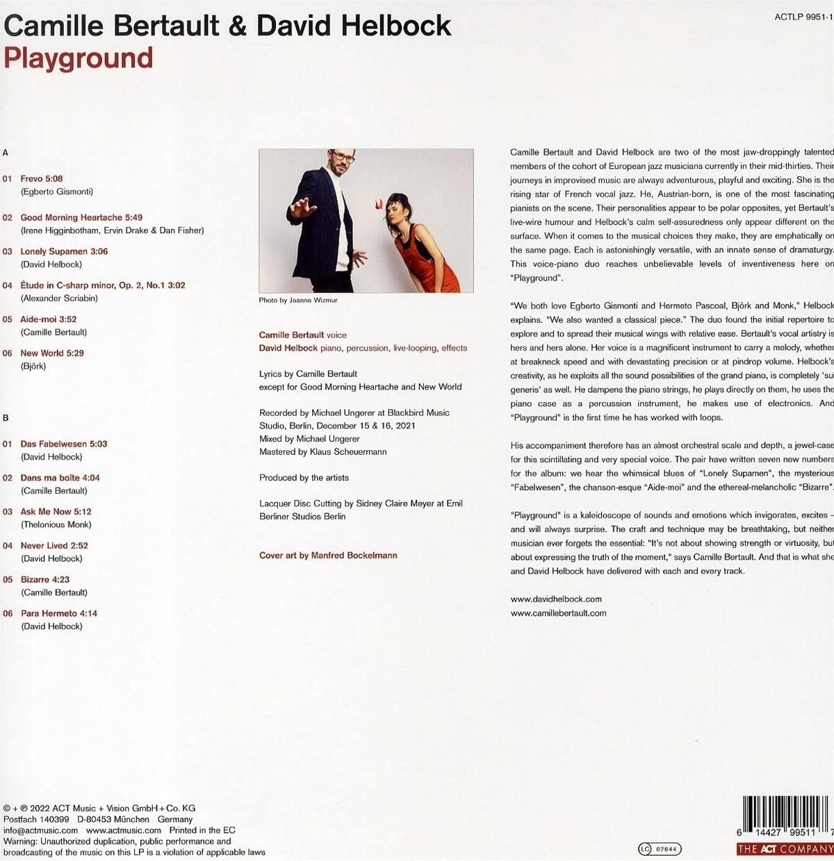 Playground - Vinyl | Camille Bertault, David Helbock