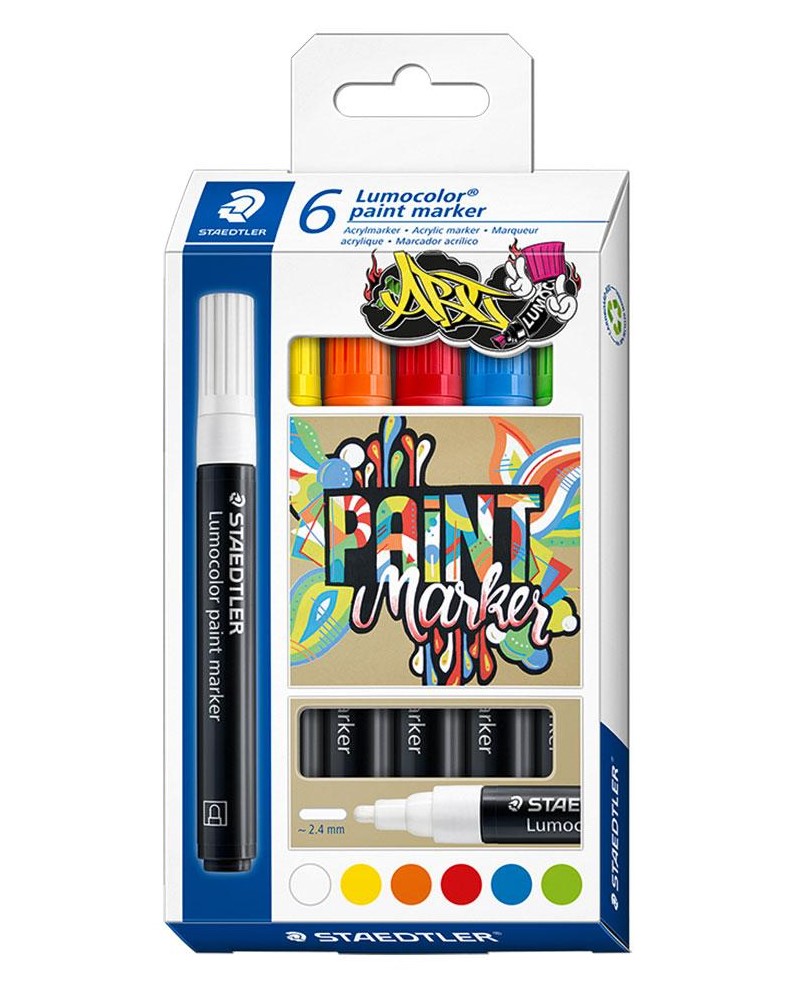 Set 6 markere - Lumocolor Paint Marker | Staedtler - 2 | YEO