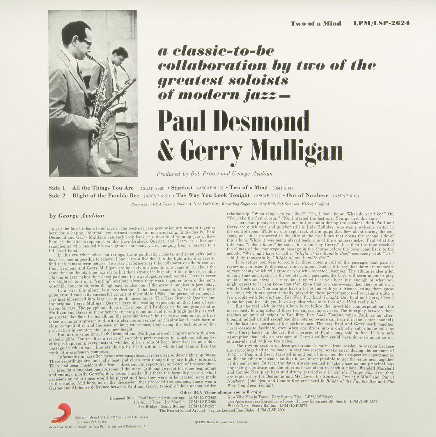 Two of a Mind - Vinyl | Paul Desmond, Gerry Mulligan