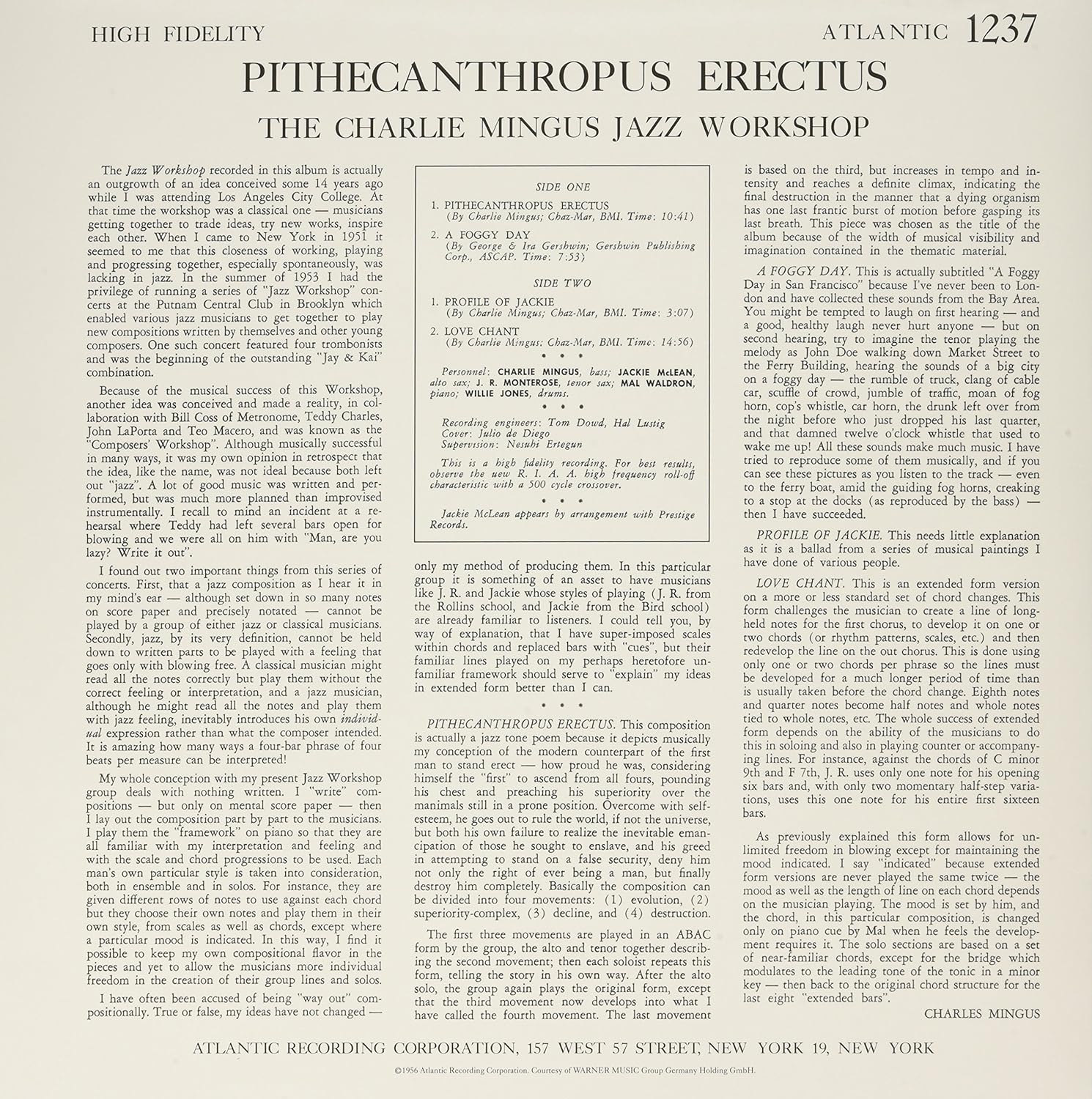 Pithecanthropus Erectus - Vinyl | Charles Mingus