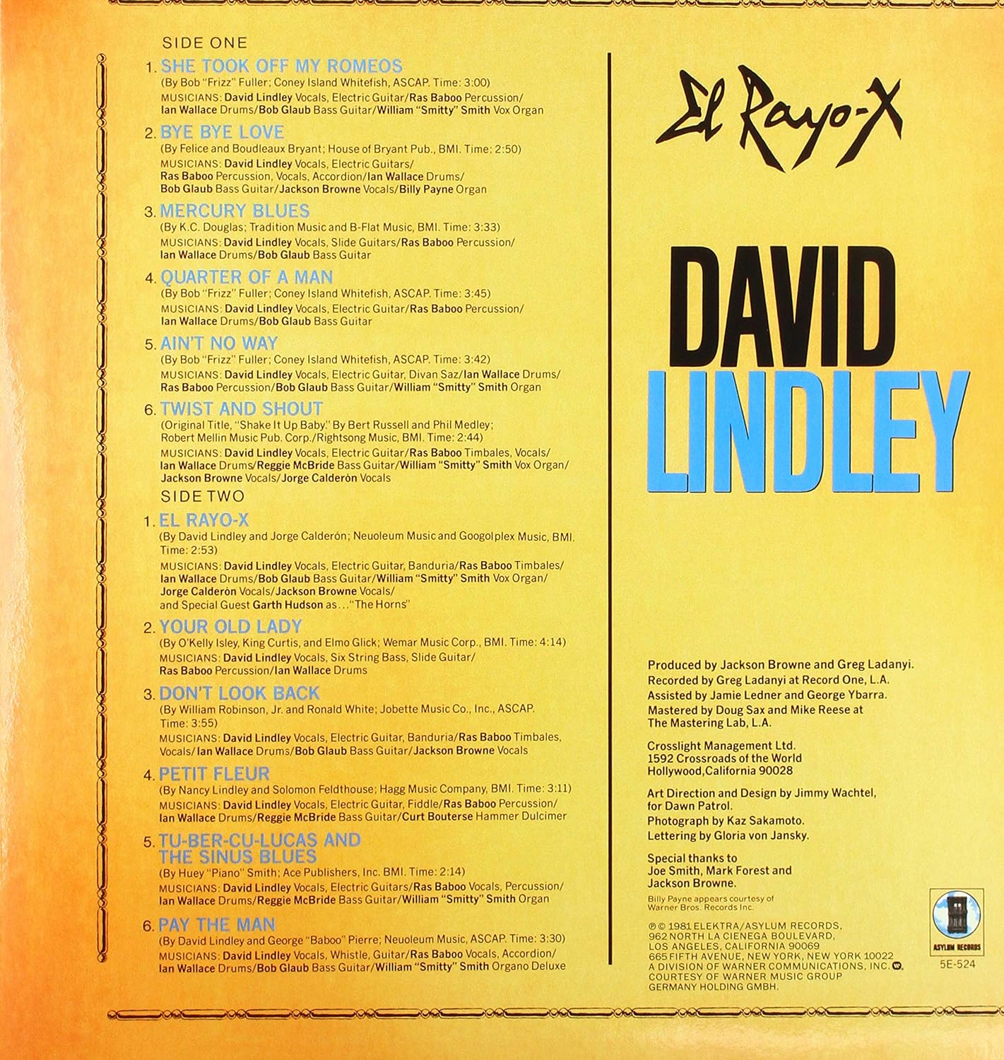 El Rayo-X - Vinyl | David Lindley