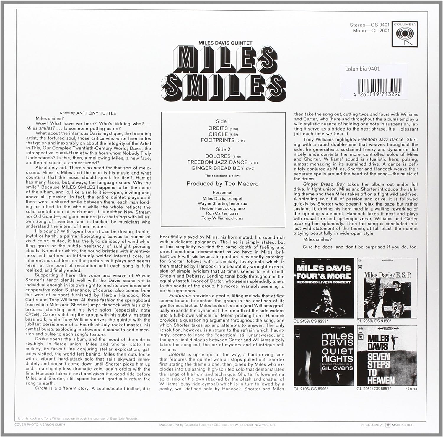 Miles Smiles - Vinyl | The Miles Davis Quintet