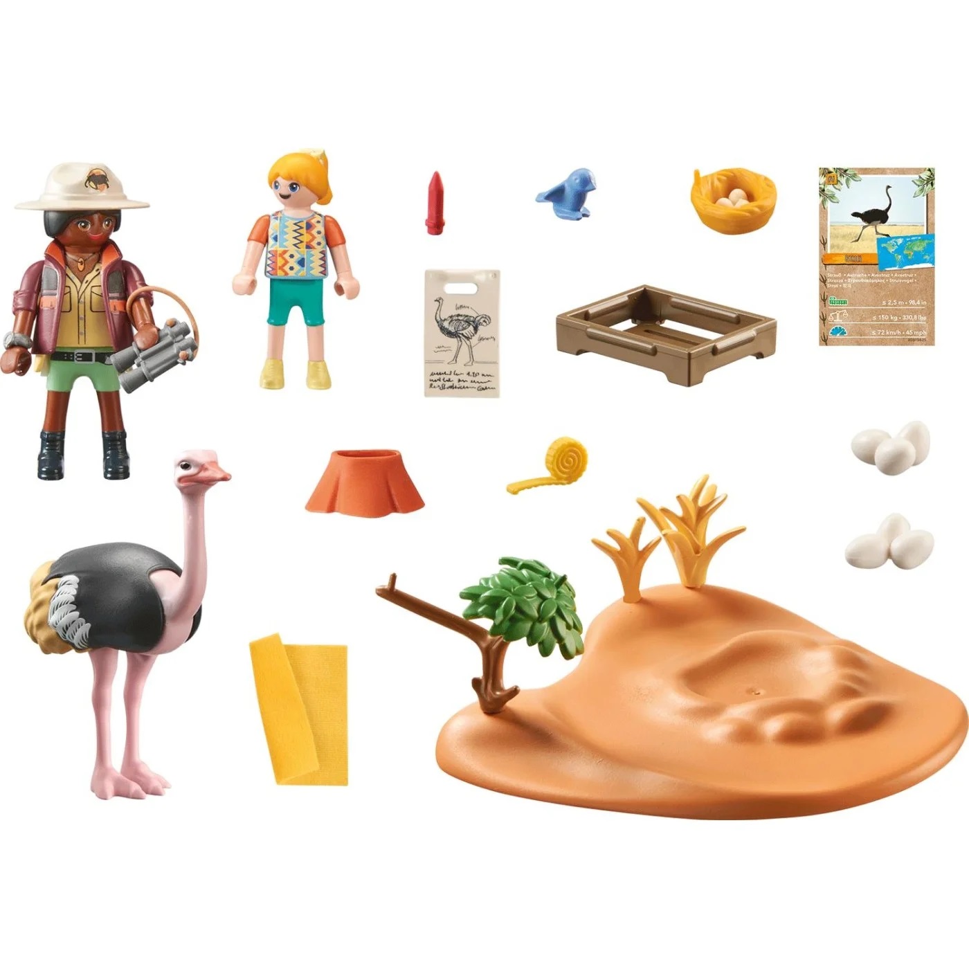 Set 3 figurine cu accesorii - Wiltopia - Cuib de strut | Playmobil