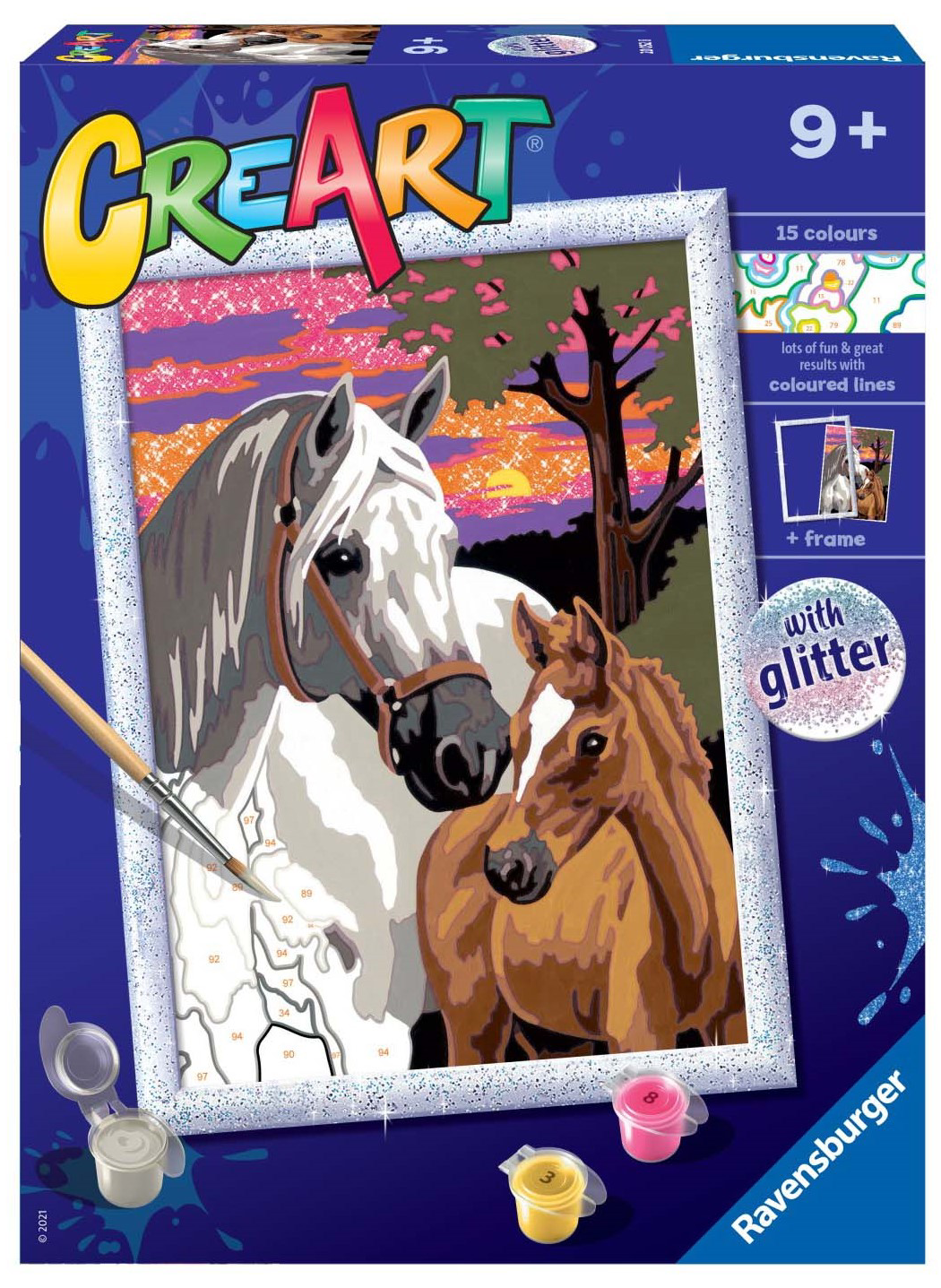 Set pictura pe numere - Creart - Cai | Ravensburger - 1 | YEO