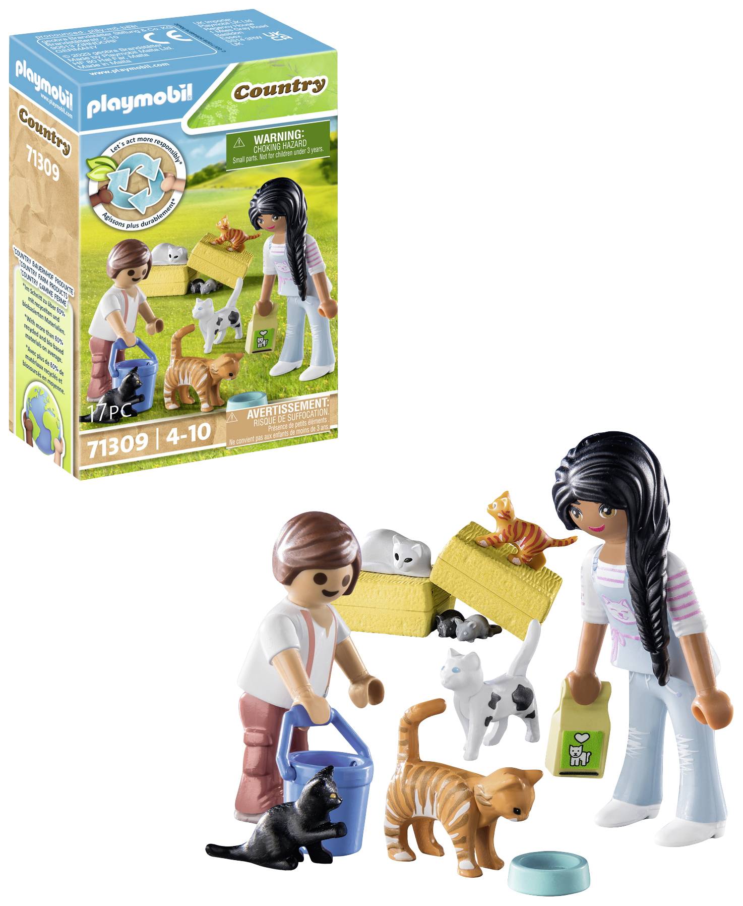 Set 9 figurine cu accesorii - Familie de pisici | Playmobil