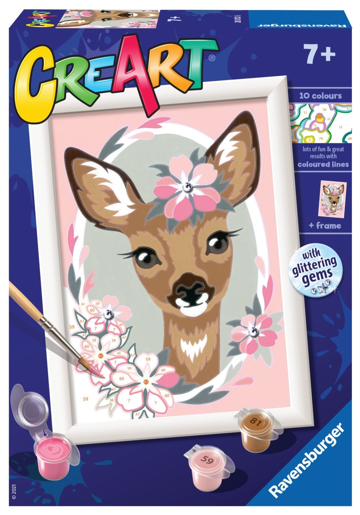 Set pictura pe numere - Creart - Caprioara cu flori | Ravensburger - 2 | YEO