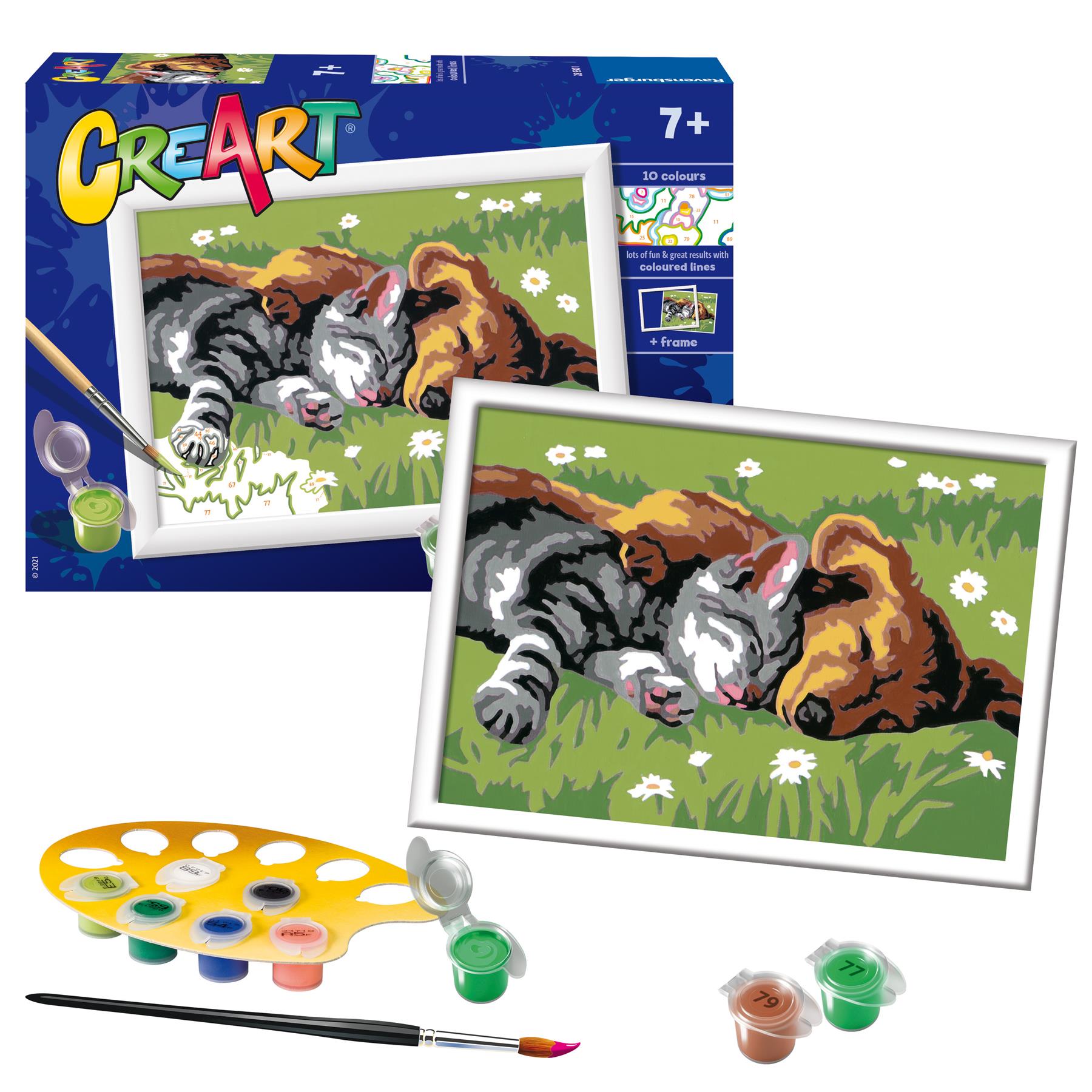 Set pictura pe numere - Creart - Catelus si pisicuta | Ravensburger