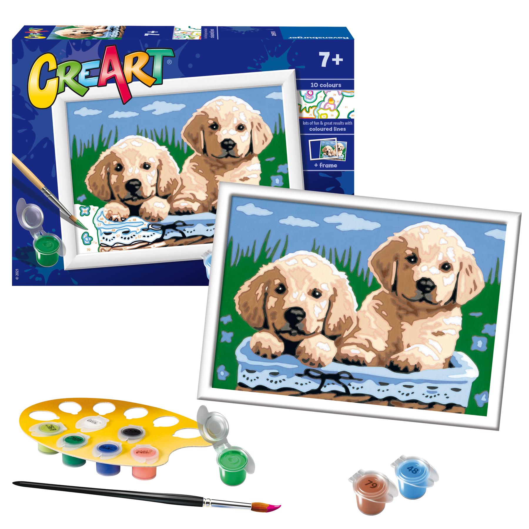 Set pictura pe numere - Creart - Catelusi | Ravensburger