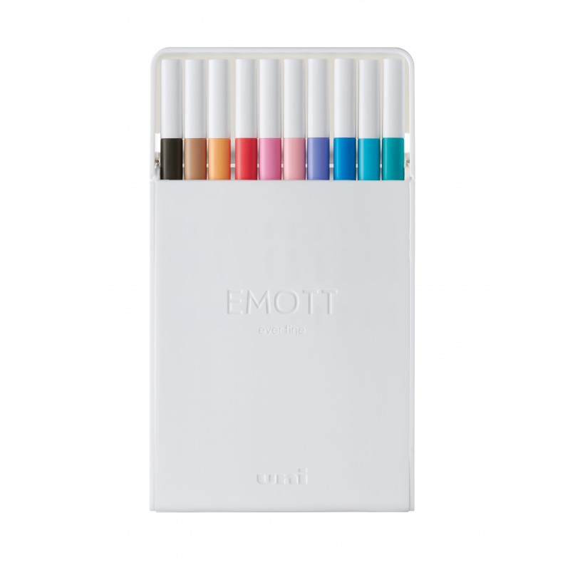 Set 10 finelinere - Emott No. 2, 0.4mm, pastel | Uni - 1 | YEO