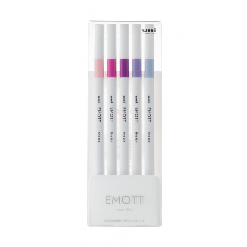 Set 5 finelinere - Emott No. 7, 0.4mm, pastel | Uni - 1 | YEO