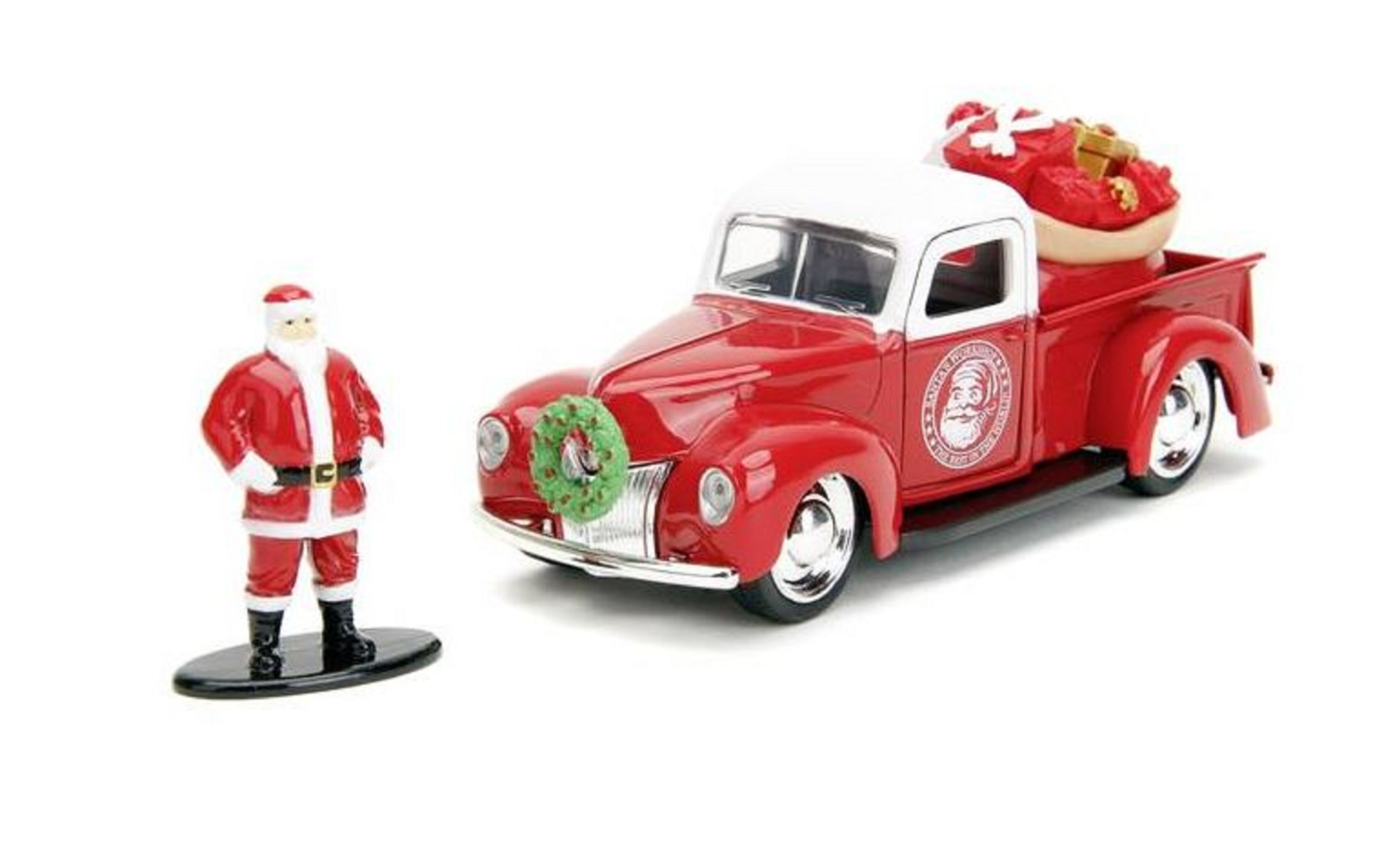 Set masina si figurina - Ford Pick-Up 1941 si Mos Craciun | Jada Toys - 1