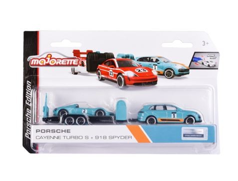 Set 2 masini si remorca - Porsche Cayenne | Majorette