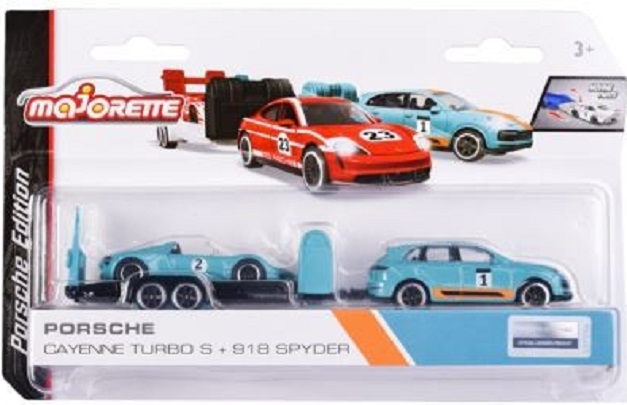 Set 2 masini si remorca - Porsche Cayenne | Majorette