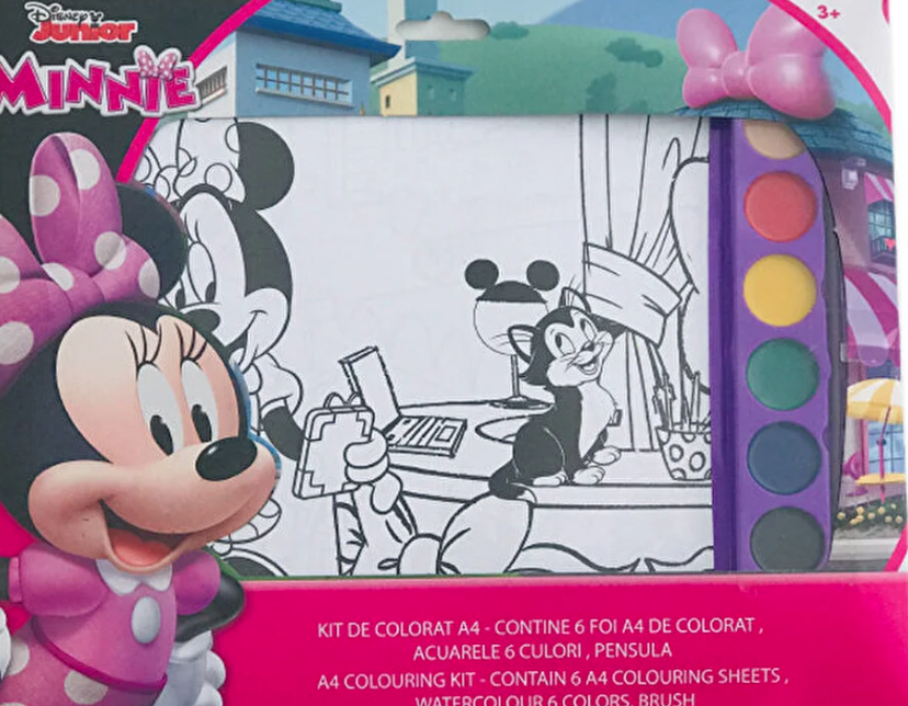 Kit de colorat cu acuarele - Minnie, A4 | Disney