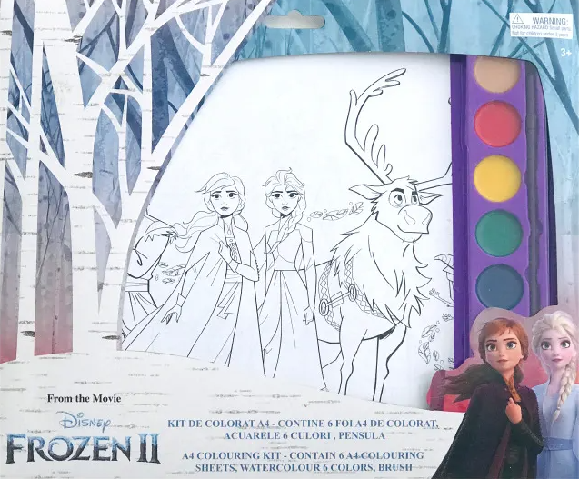 Kit de colorat cu acuarele - Frozen,  A4 | Disney - 1 | YEO