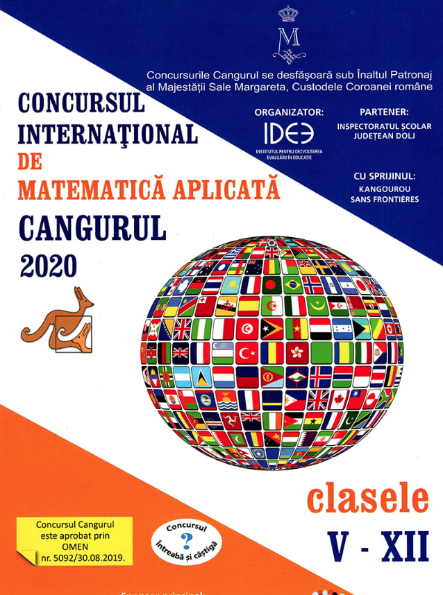 Concursul international de matematica aplicata Cangurul 2020 - Clasele V - XII |